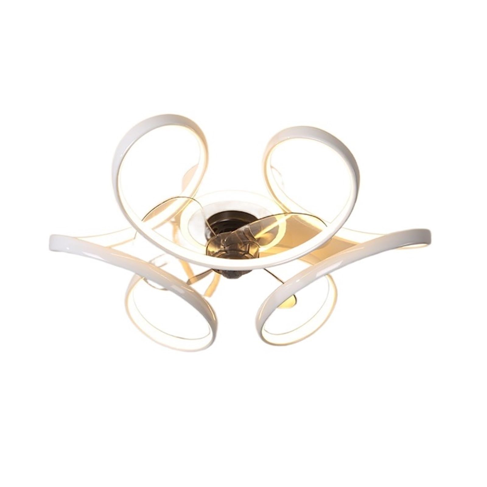 Ventilateur de plafond LED avec lampe et télécommande orientable à 360° pour salon - 6