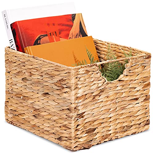 Sorbus Woven Wicker Storage Baskets For Organizing, Seagrass Closet Organizer Bins, Organization Storage Bins For Living Room Books, -Bathroom Towels, Shelves, Bedroom, Handmade 3 Pack (Natural) #TOP6