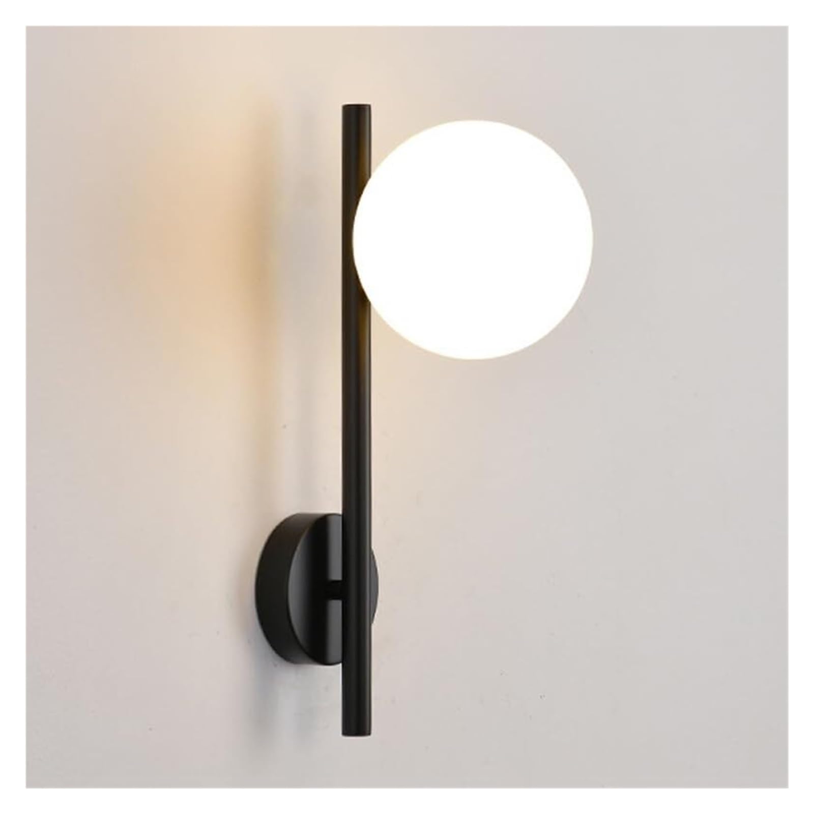 KHUKHU Minimalist Metal Wall Lights, Nordic Frosted Glass Ball Wall Lamps, Indoor Hallway Balcony Corridor Wall Light Fixture, Modern Bedroom Bedside Wall Sconces(Dark)