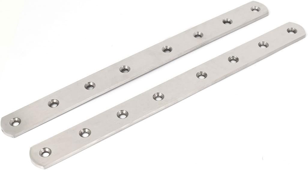 uxcell 8pcs Flat Repair Plate Metal Straight Corner 300 X 25 X 4mm Brackets Flat Fixing Mending Brace Plates