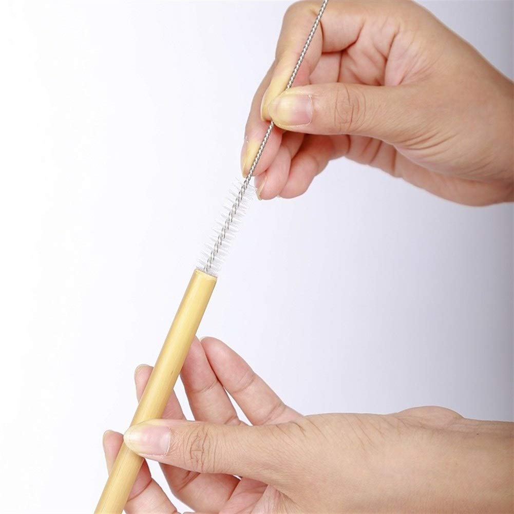 6 / 10Pcs natürliche organische Bambus Stroh Set Eco Friendly Bambus Stroh Wiederverwendbare Trinkhalme mit Stroh Fall Pinsel 8inch (Color : B 10PCS)