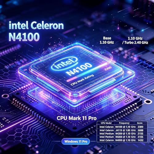 Image of Mini PC N4100, Win11 Pro 4GB 64GB, Fanless USB-C GbE