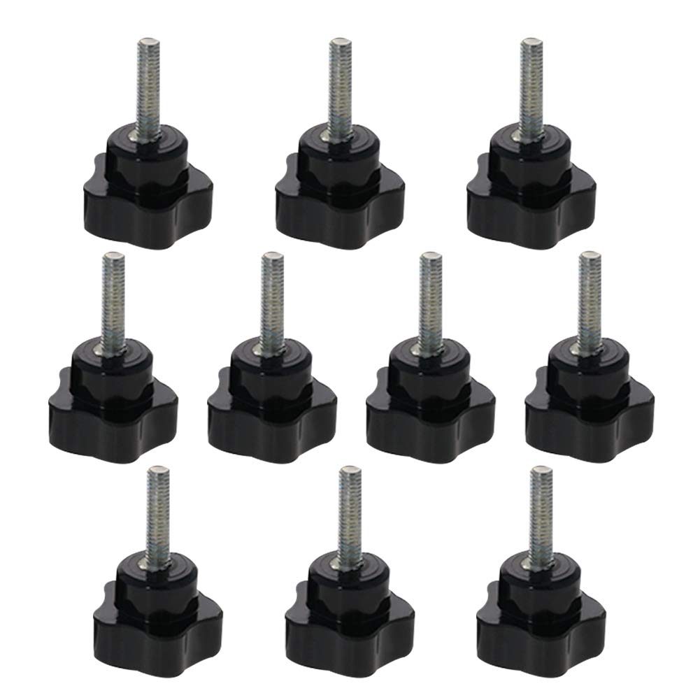 Othmro Men's M6×30Mm Thread Clamping Knobs Grip, 10Pcs Thumb Screws Star Head Handle Knobs Tightening Screw Bakelite Knob