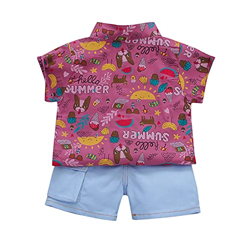 Conjunto de roupas infantis para o primeiro aniversário com botões e regatas para meninos tamanho 6