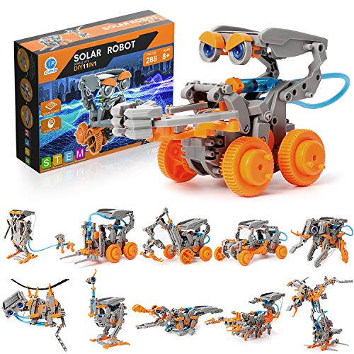 CIRO STEM Projects, 11-in-1 Solar Robot Toys, Education Science Experiment Kits for Kids Ages 8-12, 231 Pieces Building Set for Boys Girls (Orange)