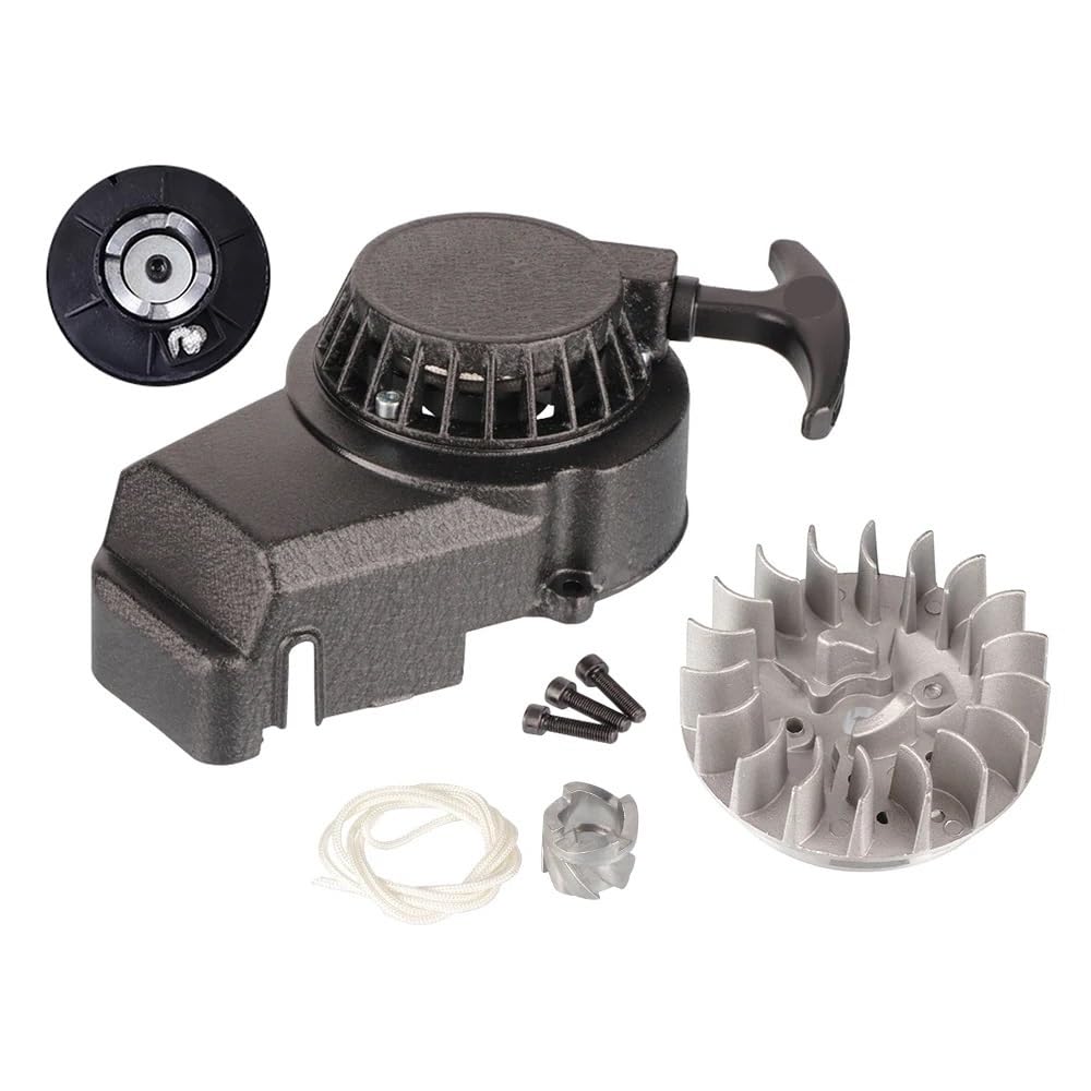 Motor de Retroceso de Bicicleta de Bolsillo de 47cc y 49cc, arrancador de tracción, Volante magnético Apto for MiN Moto Scooter de 2 Tiempos, Piezas de ATV Quad Dirt Bike for niños(B-Pull Starter)