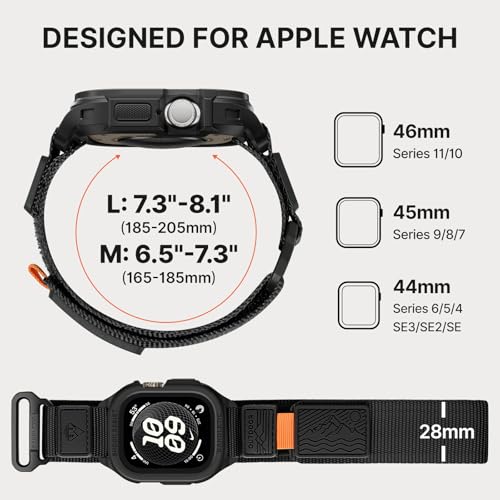 Image of Bandletic Rugged Case with Band Compatible with Apple Watch 49mm(Ultra 3 /2 /1),46mm(Series 11 /10), 45mm(Seriess 9 /8 /7),44mm(SE3 /SE2 /SE /6 /5 /4), Protective Cover Sport Accessories for iWatch Men