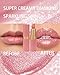 6Pcs Sparkling Glitter Lipstick,Long Lasting Shimmer Metallic Lipstick for Women Glitter Nude Pink Brown Dark Rose Red Color Waterproof Lip Gloss,Diamond Shiny Non-Stick Lipgloss labiales Makeup Gift