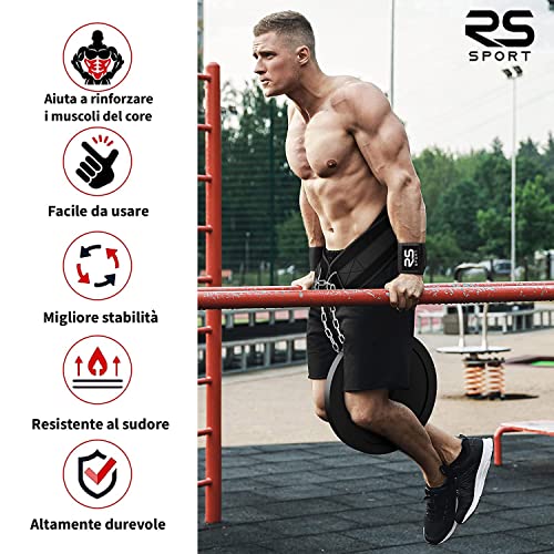 RS Sport Cinturón de lastre para dip y dominadas, levantamiento de pesas, neopreno, soporte lumbar con cadena, calisthenics, crossfit, gimnasio, fitness, gimnasio, entrenamiento, powerlifting - Imagen 4