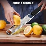Cheese Grater & Lemon Zester, Easy to Grate Parmesan Cheese, Lemon, Ginger, Garlic, Nutmeg, Chocolate, Sharp Stainless Steel Blade - Image 6