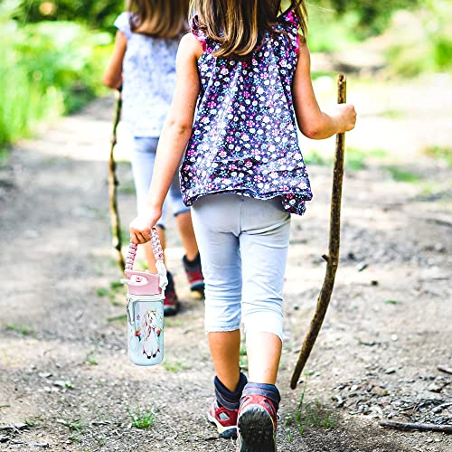 Unicorn Water Bottle, 14 Oz, Leak Proof, 36 Hours Cold, Dishwasher Safe Lid, Removable Handle, Wide Mouth Double Wall Vacuum Insulated Stainless Steel Water Bottle For School, Straw, Bottle For Girls #TOP4