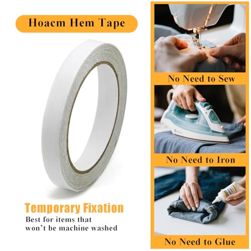 Image of Double Sided Tape for Clothes, 1 /2 Inch x 40 FT, Hem Tape for Pants | Hemming Tape, No Sewing, No Ironing, Strong Adhesive, For Pants Dress Curtains Jeans Clothing Fabric Arts