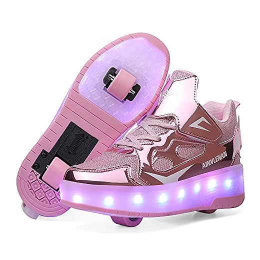 Churlin Zapatos con Ruedas Zapatillas con Dos Ruedas para niños y niña Led Luces Zapatillas con Ruedas Se Puede Bambas con Ruedas Automática Calzado de Skateboarding