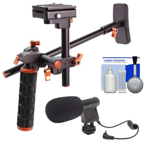 HD-DSLR Camera Video Rig Shoulder Brace Stabilizer with Microphone + Cleaning Kit