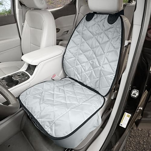 4Knines Car Seat Cover for Dogs Durable Captains Seat & Front Seat Protector for Dogs Waterproof Non-Slip Car Seat Cover for Pets Easy Install Protects Vehicle from Dirt Fur Scratches (Grey)
