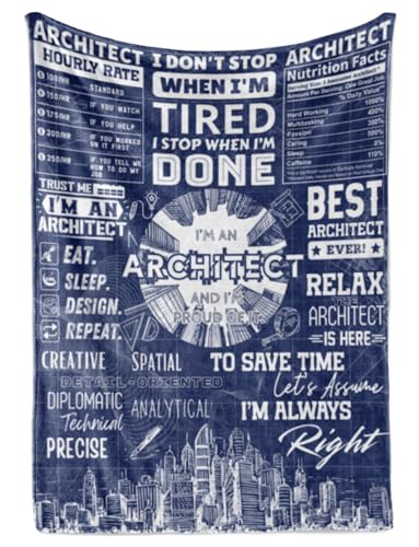 INNObeta Architecture Gifts, Gift for Architects & Designers, Architecture Throw Blanket - (300gsm, 50"x 65") - Christmas, Birthday, Graduation, Thanksgiving Gift