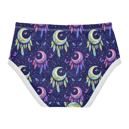 Toddlers Underwear Floral 2t Cotton Panties Little Girl Print Briefs Kids Undies Moons Feathers Butterflies Dark2