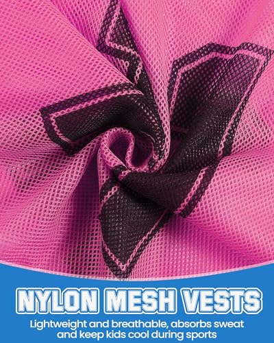 Image of Suhine 48 Pcs Adult Pinnies for Sport Soccer Nylon Mesh Scrimmage Vest Mesh Basketball Football Team(Cute Color,XXL)