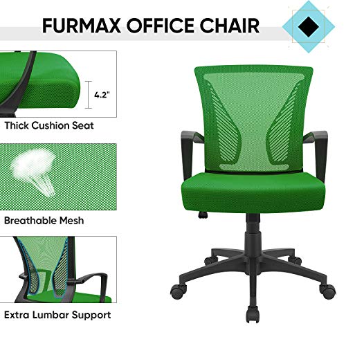 image for Furmax Office Chair Ergonomic Computer Desk Mesh Chair Mid Back Swivel