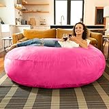 Jaxx 6 Foot Cocoon - 2-in-1 Convertible Bean Bag Bed & Large Bean Bag Chair for Adults, Microsuede Fuchsia