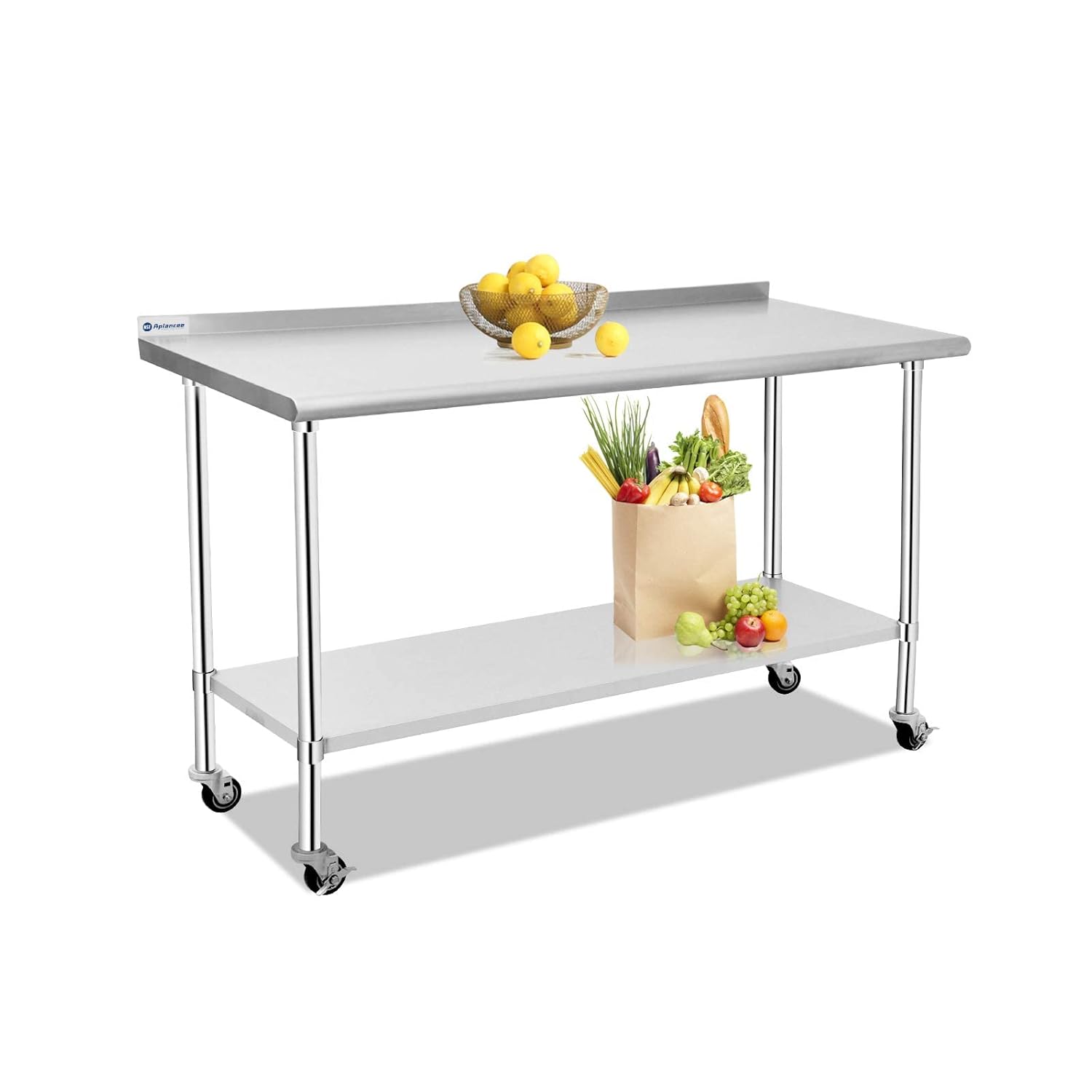 Aplancee Stainless Steel Table, 30 x 24 Inches Prep & Work Table with Caster and Adjustable Undershelf Metal Utility Workstations for Commercial Kitchen: Industrial & Scientific
