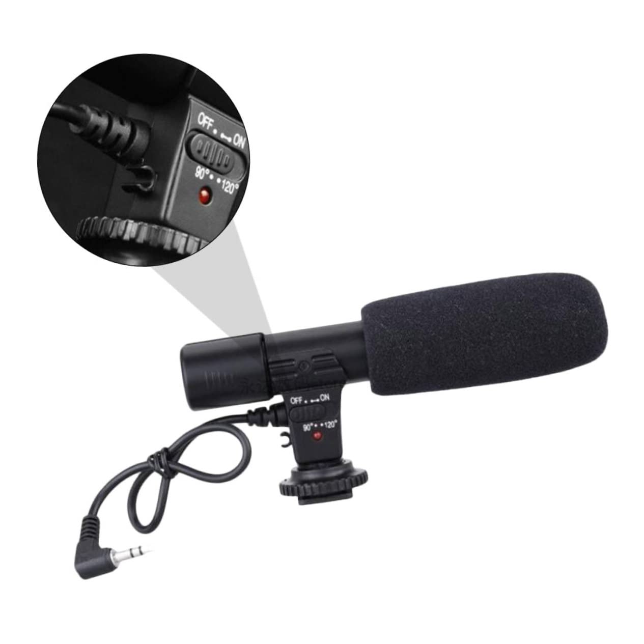 NUOBESTY Micrófono De Cámara Profesional para Entrevistas y Grabación DSLR Portátil Alta Sensibilidad Montaje Seguro y Amplio Rango De Captación y Creadores De Contenido Exteriores