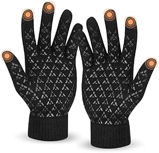 SIHOHAN Thermal Gloves for Men and Women Winter Touch Screen Gloves Anti-Slip Warm Lining Gloves for Driving Running Cycling