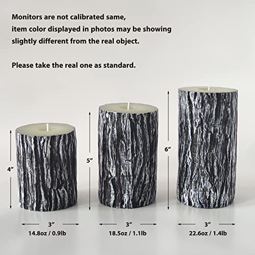 Mozeal Hand-Poured Unscented Candle,Dripless Smokeless Cotton Wick Pillar Candle Set Of 3,Includes 4", 5" And 6",300 Hours Burn Time,Country Style,For Christmas And Fireplace Decor(Black Pine Tree) #TOP1