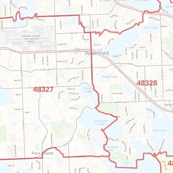 Oakland County Zip Code Map Amazon.com: Oakland County, Michigan Zip Codes - Mapa De Pared Laminado  (36.0 X 48.0 In) : Productos De Oficina