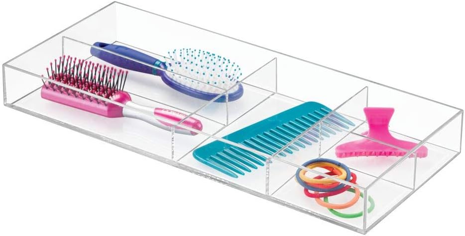 iDesign Clarity Wall Mount Nail Polish Storage Rack with 3 Shelves for Bathroom, Closet, Bedroom, Set of 1, Vanity Tray,42400 : Home & Kitchen