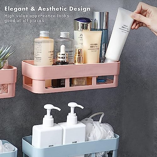 Image of Plantex (Primax) Plastic Self Adhesive Bathroom Shelf /Bathroom Organizer Shelf /Wall Mount Bathroom Accessories - Pack of 2 (Pink)