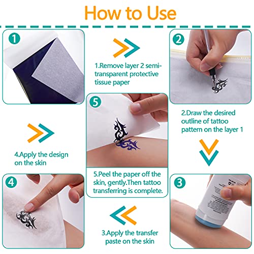 Tattoo Transfer Tattoo Stencil Paper 45 Sheets for Tattooing to Skin,A4