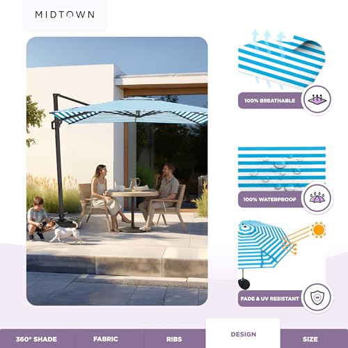 Image of Midtown Umbrellas Grande Square - 9 x 9 Ft Cantilever Umbrella
