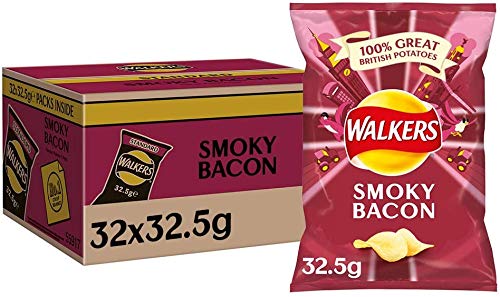 Walkers Crisp Smoky Bacon 32.5g Bags (Box of 32)