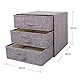 YINGGG Stoff Schubladenschrank Tower Organizer Aufbewahrungsbox für Kleidung, BHs, Unterwäsche, Socken, Krawatten, Schals, Dunkelgrau, 3 Große Schubladen