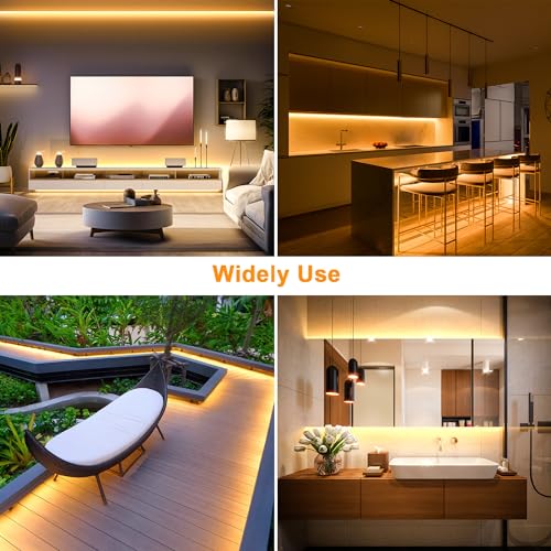Image of Cozylady LED Lights Strips for Decoration 120 LEDs /m, CRI>90, 5V Dimmable Light Strip, 180 Even Lighting, IP20 Indoor, Flexible LED Tape for Room Decoration (2M /6.56Ft-USB-Warm White)