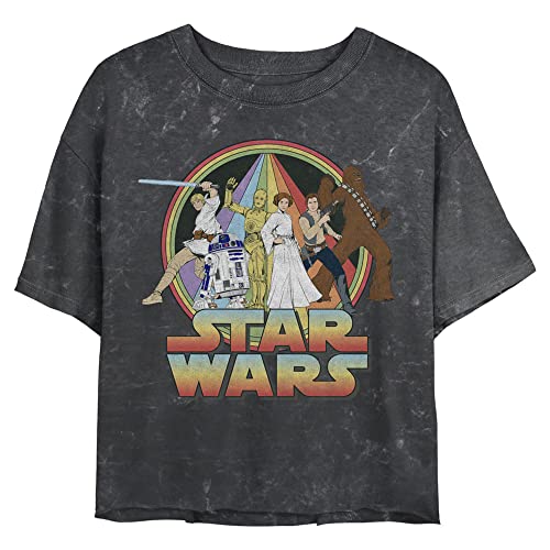 STAR WARS Psychedelic Women's Mineral Wash Short Sleeve Crop Tee