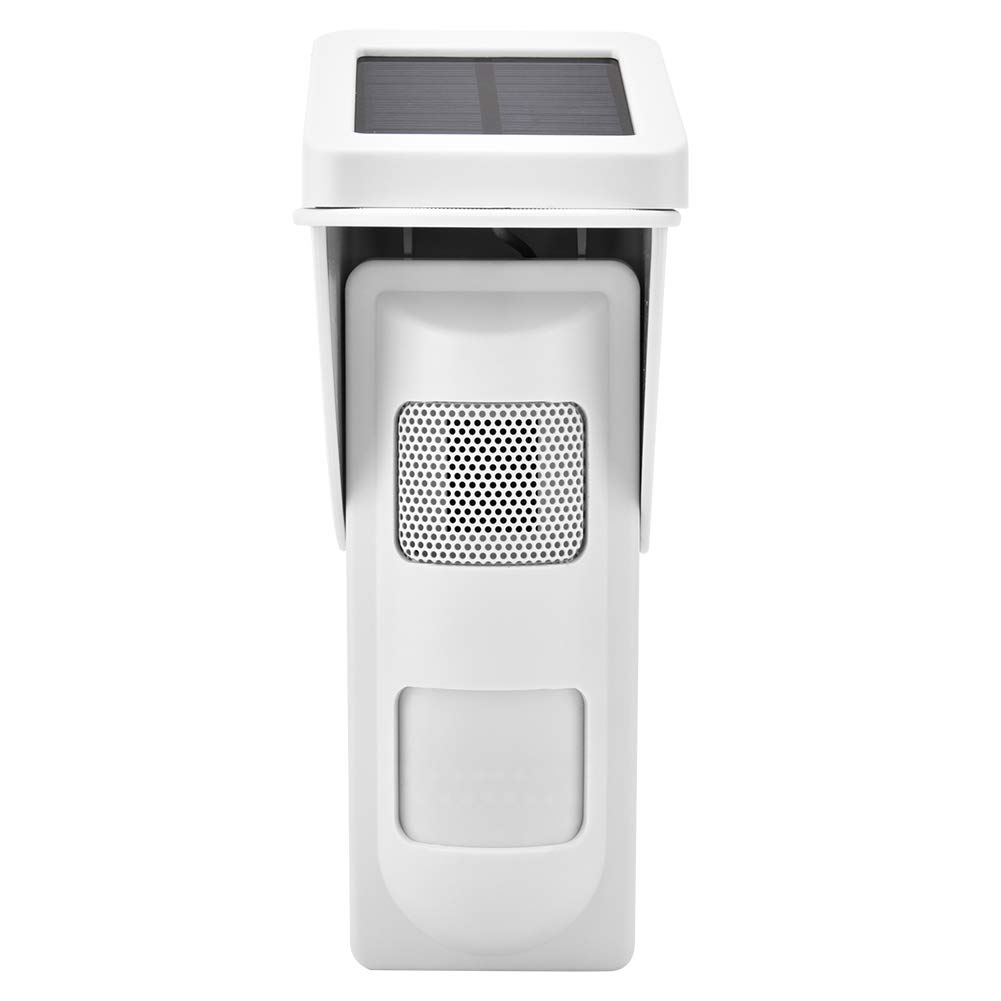 Chrees Detector de movimiento solar, de alarma de seguridad por infrarrojos con de alarma inalámbrico, IP65, diseño impermeable para mascotas, polvo, protección contra el viento