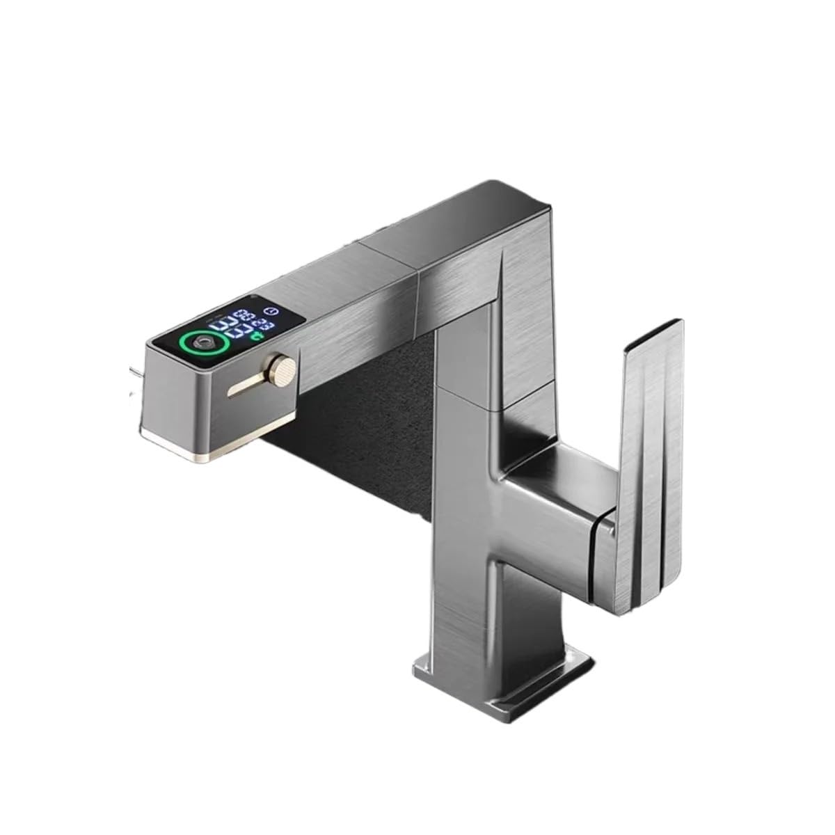 ZQFHSX Digital Sink Faucet with 720 Degree Rotation, Pullable Kitchen Tap, Dual Use for Cold and Hot Water, Multiple Effluent Modes
