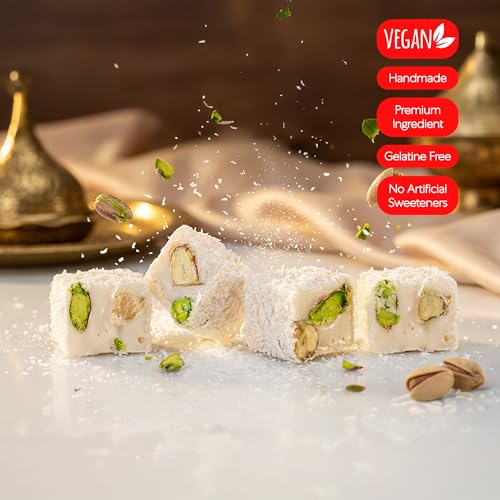 HazerBaba Coconut Dusted Turkish Delight Candy with Nuts, 16oz (Pack of 1) - image 3