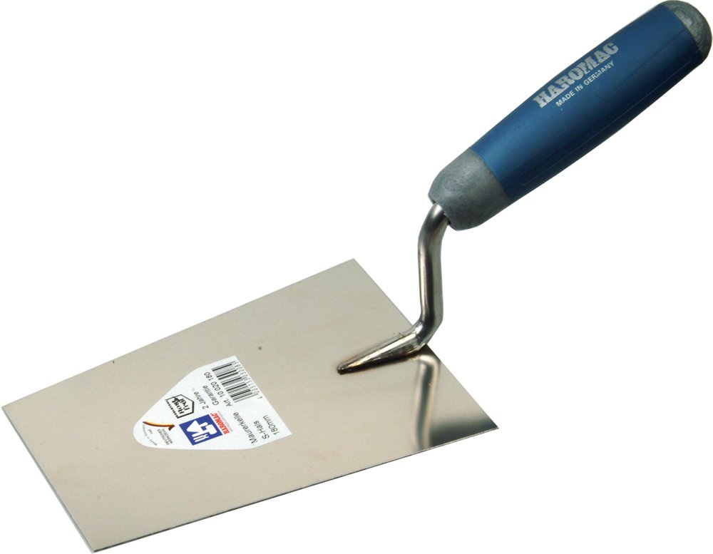 Truelle à colle Haromac acier inoxydable 180 mm avec poignée droite malerbedarf profi