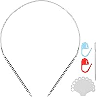 Vista 8 de Agujas de tejer circulares de acero inoxidable, tamaño 0, 16 pulgadas de longitud, aguja circular para proyectos hechos a mano, tejido de bricolaje