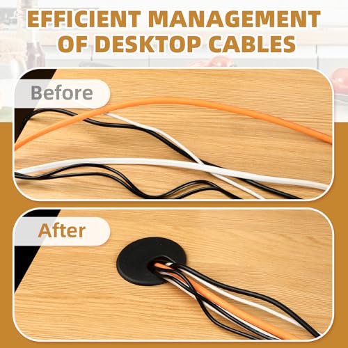 Image of Desk Grommet 2 Inch (50 mm) 10 Pieces, Desk Hole Cover for Cables White, ABS Plastic Grommet Hole Cover with Hole Saw for Wires Cables Through The Countertop by XIOGZAXI