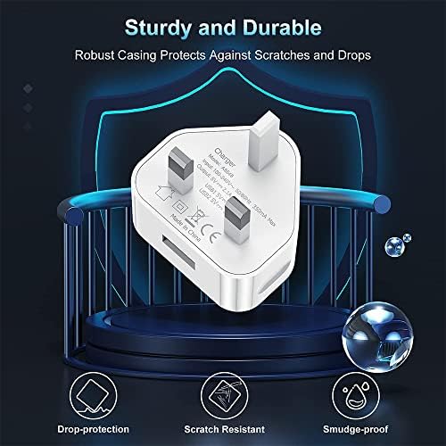 Unique Secure iPhone Charger Plug & Lightning Cable [Apple MFi Certified] 2Pack iPhone USB Fast Wall Adapter w/ 2 Pack 1M Lightning to USB Fast Charging Cord iPhone 12/11/13/XS/XR/8/7/6/7Plus/SE