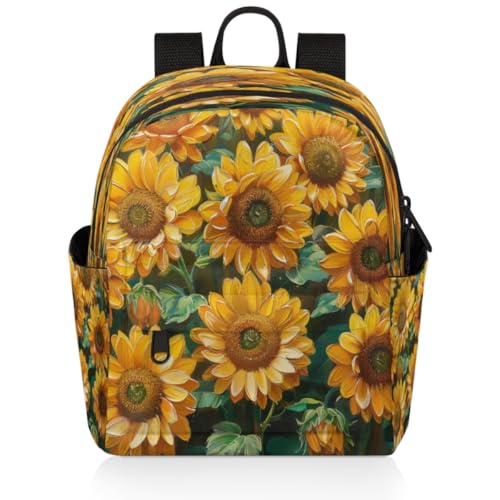 Sunflower Fields Watercolors Backpack for Women Large Capacity with Adjustable Pressure Relief Strains Lightweight Travel Backpack for Work Travel Casual Gifting2