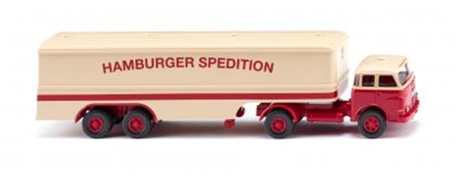 Wiking 51329 MAN Pausbacke Box Semitrailer Hamburger Spedition 1960-67 HO Gauge