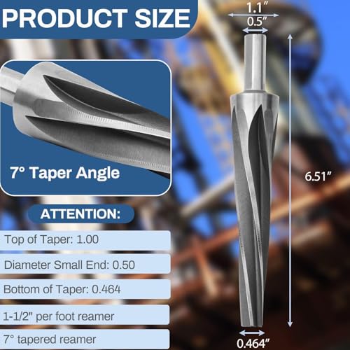 Image of 7 Degree Ball Joint Tapered Reamer, 6542 High-Speed Tool Steel