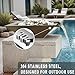 SUMGREEN Square Stainless Steel Water Bowl - Antique Brown Patina, Modern Water Feature & Planter for Pool, Fountain, or Garden
