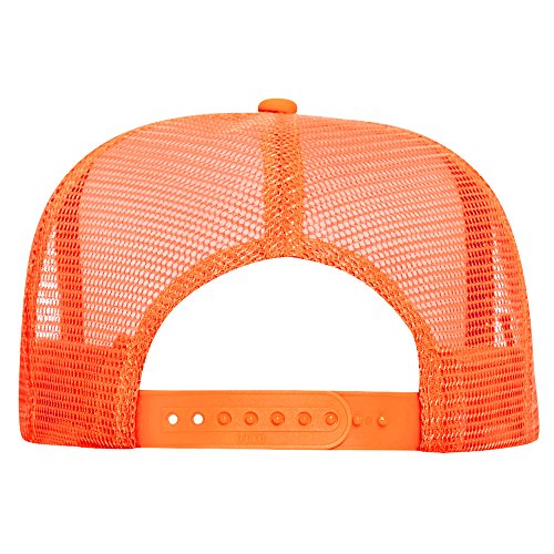 Image of OTTO Neon Polyester Foam Front 5 Panel High Crown Mesh Back Trucker Hat