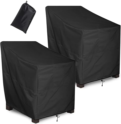 Miniatura 1 de ALSTER Paquete de 2 fundas para sillas de exterior, fundas para sillas de patio (30 pulgadas de largo x 34 pulgadas de ancho x 39 pulgadas de alto),